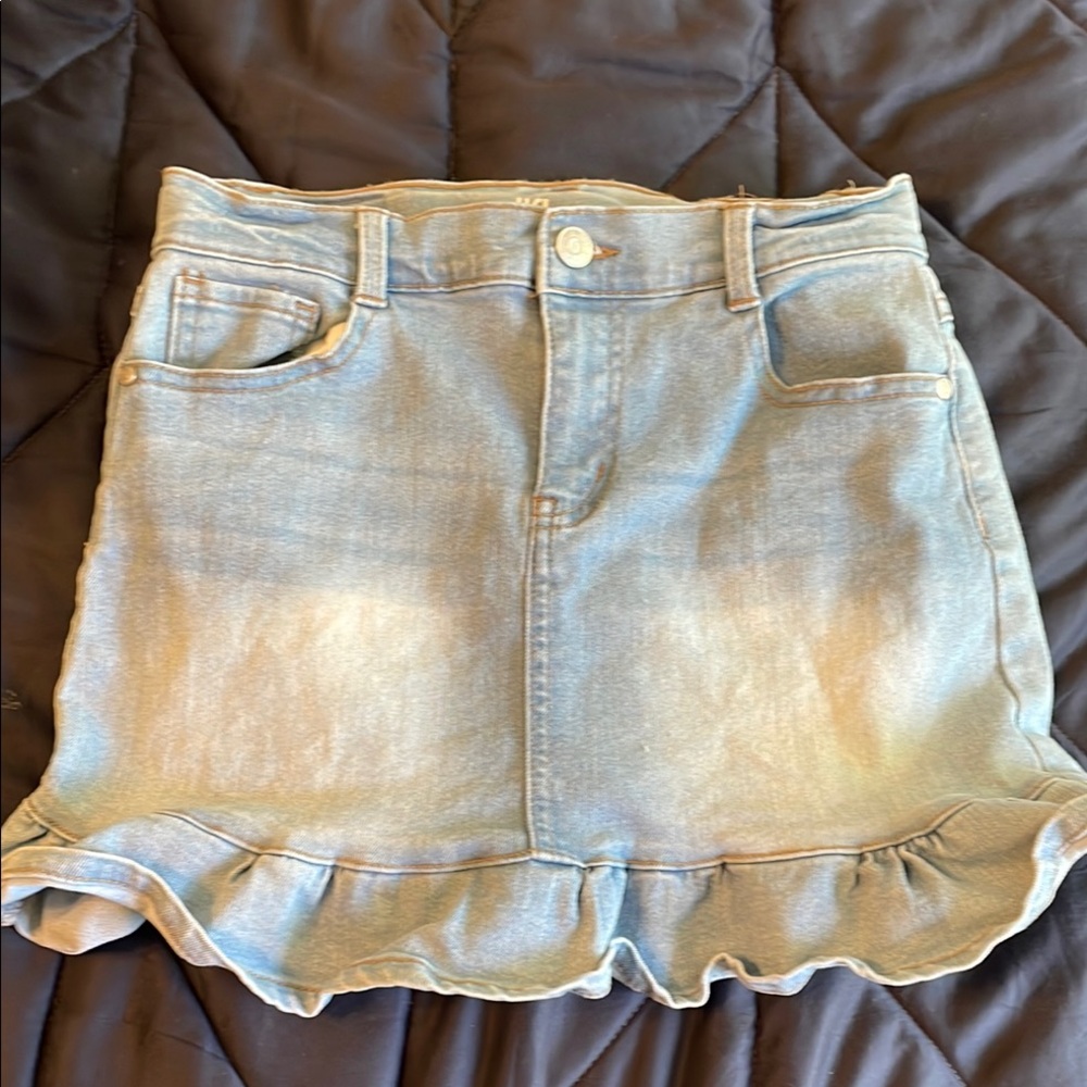 Wallflower Denim Ruffled Mini Skirt Night Out